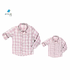 Camisa Heitor - xadrez rosa bebe - comprar online