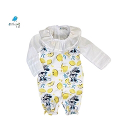 Macacão Baby - Limões Minnie com camisa batinha branca