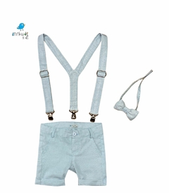 Conjunto Andrei | Bermuda/Camisa/ gravata e suspensório- (4 peças) - Atithude Kids