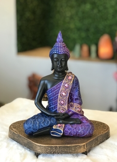 Sidarta (Buda - Dhyana Mudra) 23cm - mix roxo metálico