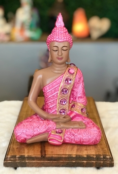 Sidarta (Buda - Dhyana Mudra) 23cm - rosa metálico