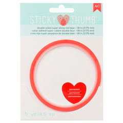 American Crafts Adhesives Sticky Thumb Super Sticky Red Tape 1/8 Inches 5 Yards