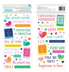 Paige Evans Go The Scenic Route Thickers Stickers 154/Pkg Scenic Route Phrase/ Puffy - comprar online