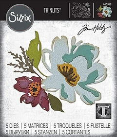 Sizzix Thinlits Dies By Tim Holtz 5/Pkg Brushstroke Flowers #3 CH2