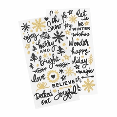 Vicki Boutin Evergreen and Holly Thickers Phrases Joyful Gold Foil en internet