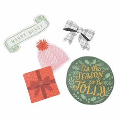 Crate Paper Mittens and Mistletoe Collection Ephemera Icon Gold Foil Accents - comprar online