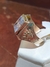 Anillo Oro 18 Kts Sello Cuadrado Corona Piedra Cubic BLANCA - comprar online