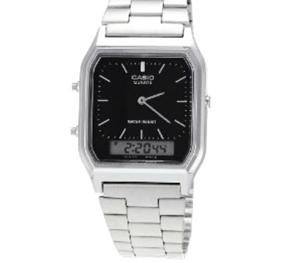 Reloj Casio AQ 230 Plateado Unisex analogo digital