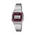 Reloj Mujer Casio Retro Vintage malla fina Plateado/Bordo La670wa