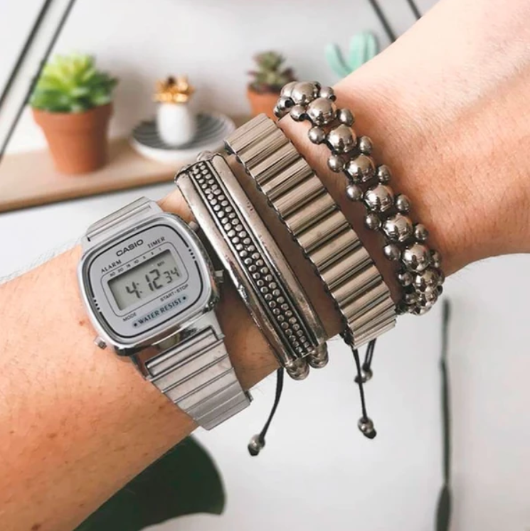 Casio silver online digital