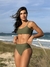 Biquíni Conjunto Malibu Verde Militar - Top com Alças Fixas e Bojo Removível e Calcinha Cintura Alta (Hot Pants) na internet