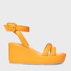 SANDÁLIA ANABELA FIVELA COURO TANGERINE CARRANO 546005