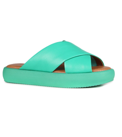 FLATFORM CELINE TAMANCO TIRAS EM X GREEN PEACE EM COURO ORCADE 027104