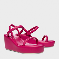 SANDÁLIA FLATFORM LIGHT COURO FUCHSIA CARRANO 546003 - comprar online