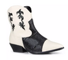 BOTA WESTERN AMBER ORCADE BICOLOR PRETA E OFF WHITE 95537