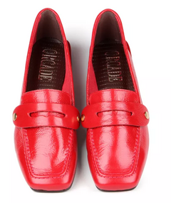 Imagem do MOCASSIM LOAFER REBECCA ORCADE CORRENTE VERNIZ VERMELHO 99176