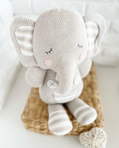 Elefante Chocalho Tricot Cinza Claro na internet