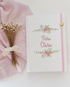 Caderno Pequeno Off White Arabescos Florais