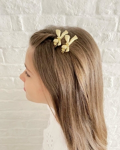 Hair Clips Lacinho Dourado