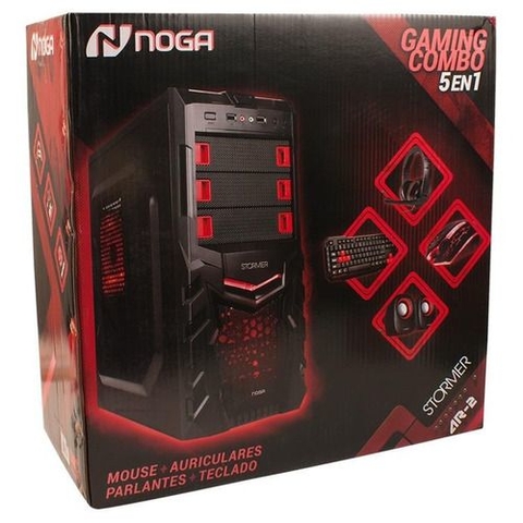 kit gabinete gamer/teclado/mouse/parlante pc/auricular AR-2 NOGA