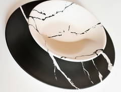 Bowl Branco Marmorizado em Cerâmica Fosca - loja online