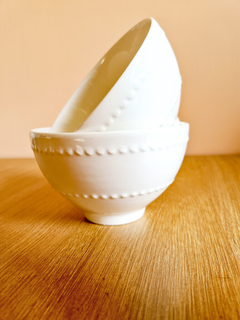 Bowl de Porcelana Pearl Branco - Mais Vida e Decor