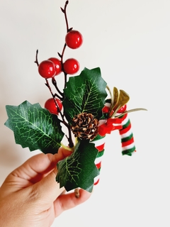 Enfeite Galho Decorativo de Natal Pick Candy Flower - Mais Vida e Decor