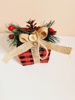Enfeite Decorativo para Árvore de Natal Caixa de Presente Xadrez - comprar online