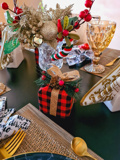 Enfeite Decorativo para Árvore de Natal Caixa de Presente Xadrez - comprar online