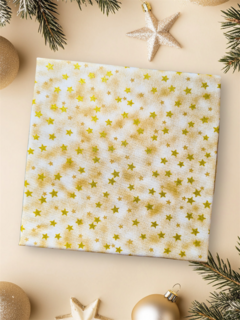 Kit de Guardanapos de Tecido de Natal Estrelas Dourado 4 peças - comprar online