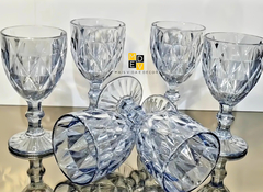 Taça Diamond Azul Luster Metalizada 300ml - Mais Vida e Decor