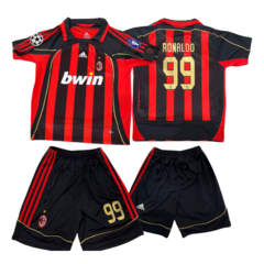 Kit Milan titular 2006/07 #99 Ronaldo - Infantil