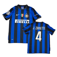 Camiseta Inter titular 2009/10 #4 Zanetti- Adulto