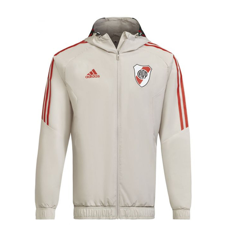 Campera Rompeviento C/Capucha Adidas River Plate Condivo Allweather - Adulto