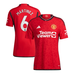 Camiseta Manchester United Titular Authentic Adidas 2023/24 #6 Martinez - Adulto
