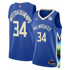 Musculosa Milwaukee Bucks Azul #34 Antetokounmpo - Adulto