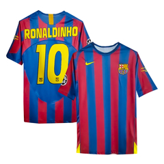Camiseta Barcelona Titular Nike 2006 Final Champions #10 Ronaldinho - Adulto