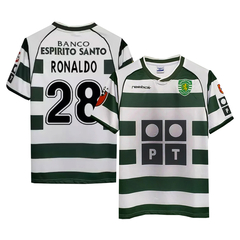 Camiseta Sporting Lisboa Titular Reebok 2001 #28 Ronaldo - Adulto