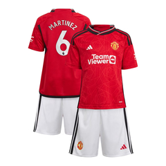 Kit Manchester United Titular Adidas 2023/24 #6 Martínez - Infantil