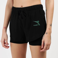 Short Deportivo Con Calza Diadora Wal C/negro - Mujer