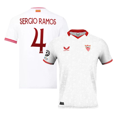 Camiseta Sevilla Titular Castore 2024 #4 Sergio Ramos - Adulto