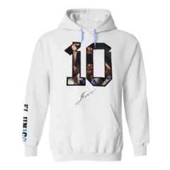 Buzo Hoodie Deportivo Modelo "Messi 10" C/ Blanco - Adulto