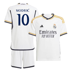 Kit Real Madrid Titular Adidas #10 Modric 2023 - Infantil