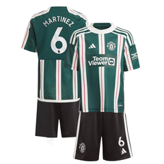 Kit Manchester United Suplente Adidas 2023/24 #6 Martínez - Infantil