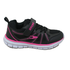 Zapatilla Stone Running Abrojo/cordón- Negro/rosa - Infantil - comprar online