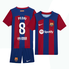Kit Fc Barcelona Titular Nike 2023/24 #8 Pedri - Infantil