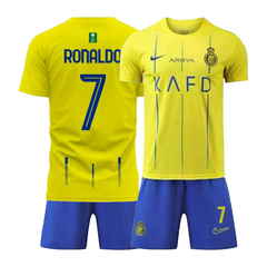 Kit Al Nassr Fc Titular Nike 2024 #7 Ronaldo - Infantil