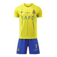 Kit Al Nassr Fc Titular Nike 2024 #7 Ronaldo - Infantil - comprar online