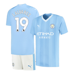 Kit Manchester City Puma 2023/24 #19 J. Alvarez - Infantil