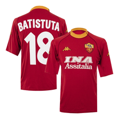 Camiseta AS Roma Titular Kappa #18 Batistuta 2000/01 - Adulto